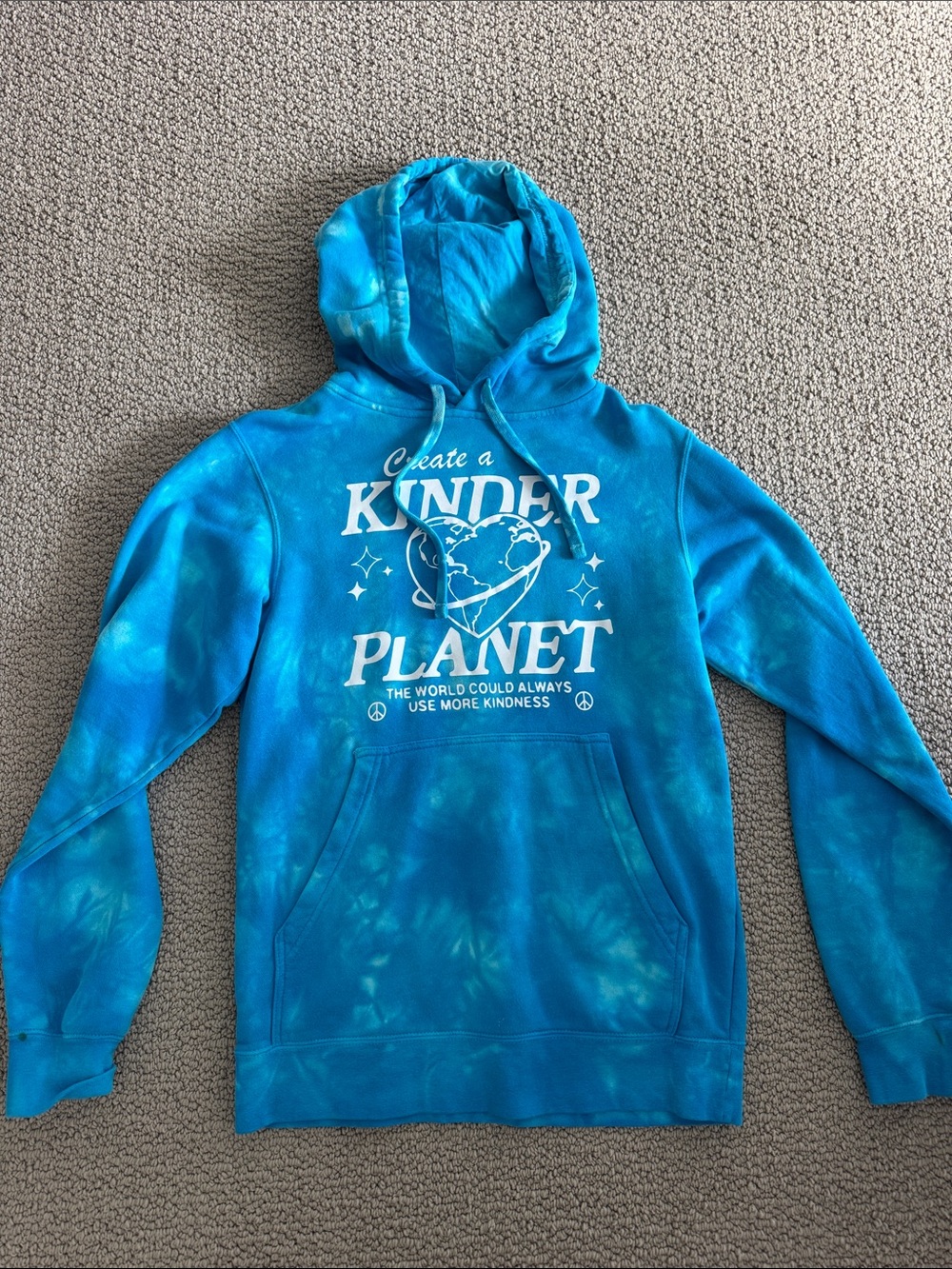 Kinder Planet Blue Tie-Dye Hoodie